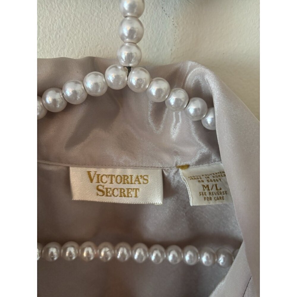 Vintage Victorias Secret Size M/L Champagne Sleep Shirt Long Sleeve Ruffles - Picture 5 of 5